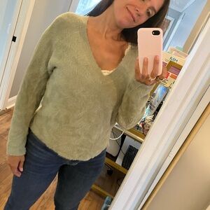 Rachel Zoe Soft Green V-Neck Sweater